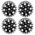 4pcs Metal 8 Round Hole Wheel Hub Rims for Axial SCX24 1/24 Remote Control Climbing CarBlack