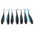 7PCS T Tail Fish Bait 10cm 5.5g 3D Eyes Colorful Glitter Artificial Soft Bait for Saltwater Freshwater Fishing Type 1