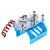 Double Fans Motor Cooling Radiator Twin Fans Motor Heat Sink 40‑42mm for 1/8 RC CarBlue