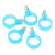 5pcs Fishing Rod Hook Secure Holder Rubber Circle Stainless Steel Fishing Pole Hook KeeperS