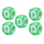 5Pcs Mahjong Wind Direction Dice East South West North Sphere Entertainment Game Dice Transparent Green