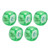 5Pcs Mahjong Wind Direction Dice East South West North Sphere Entertainment Game Dice Transparent Green