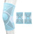 1 Pair Sports Knee Brace Breathable Nylon Knitted Compression Knee Sleeve Support for Women Men Running Climbing Hiking Sky Blue M