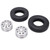 2Pcs Metal Front Hub with 22mm Width Rubber Tires for Tamiya 1/14 RC Trailer Tractor TruckSilver