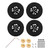 4Pcs Rubber 55mm Tires Brass Counterweight Combiner Aluminum Alloy Wheel Rim for Axial SCX24 1/24 RC Car Upgrade PartsBlack