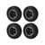 4Pcs Rubber 55mm Tires Brass Counterweight Combiner Aluminum Alloy Wheel Rim for Axial SCX24 1/24 RC Car Upgrade PartsBlack