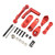 RC Steering Assembly Aluminum Alloy Upgrade Part RC Steering Bellcrank Set for LOSI Baja Rey Rock Rey 1/10 RC Cars Red