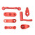 RC Steering Assembly Aluminum Alloy Upgrade Part RC Steering Bellcrank Set for LOSI Baja Rey Rock Rey 1/10 RC Cars Red