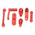 RC Steering Assembly Aluminum Alloy Upgrade Part RC Steering Bellcrank Set for LOSI Baja Rey Rock Rey 1/10 RC Cars Red