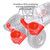 1:14 Metal Rear Axle Hub Carrier for RC Remote Control Car Upgrade Parts (Red)