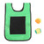 Stick Ball Vest for Kids Children Oxford Cloth Throwing Target Game Props Stick Vest with 2 Cloth Balls for Parent Child Outdoor Activities Green