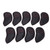 9Pcs/Set Golf Iron Head Covers Waterproof Sunscreen Golf Iron Covers Big Figures Protective SleevesBlack