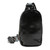 PU Leather Sling Bag Single Strap Shoulder Bag for Outdoor Hiking Shopping Sports Black