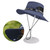 Men's Fisherman Hat Summer Outdoor Fishing Sunscreen Face Cover UV Protection Big Brim Navy Blue
