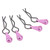 4pcs RC Body Clips R Pins Stainless Steel R Clips with Aluminium Alloy Pull Tabs for 1/8 1/10 RC Car Purple