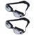 2Pcs Swimming Goggles Adult Large Frame Anti Fog Electroplating Silicone WaterproofBlack Silver Plated