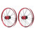 SPOMANN 16 Inch Folding Bike Disc Brake Wheel Set 5 Speed Front 2 Rear 4 Bearing V Brake Bike Rim Brake WheelsetRed
