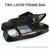 Fishing Rod Bag Portable Water Resistant 600D Oxford Fabric Fishing Pole Reel Organizer with Carrying Handle and Adjustable Shoulder Strap