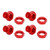 4Pcs RC Wheel Hex Hub Adapters 24mm Strong Aluminium Alloy RC 24mm Wheel Hex Hub Adapters with Covers Pins for ARRMA 1/5 Red