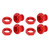4Pcs RC Wheel Hex Hub Adapters 24mm Strong Aluminium Alloy RC 24mm Wheel Hex Hub Adapters with Covers Pins for ARRMA 1/5 Red