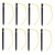 12PCS Tent Stakes Aluminum Alloy Three Edges Lightweight Tent Nail Ground Pegs with Pull Ropes for Backpacking Camping Hammocks and Canopy Black