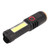 Outdoor Retractable Flashlight Strong Light Long Range Torch Type C Charging Camping Hiking Light Black Gold Ring