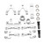 RC Aluminium Upper Lower Suspension Arm Steering Cup Hex Adapter Metal Accessories Set for WPL D12 RC CarSilver