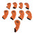 9pcs Golf Club Cover PU Leather Stylish Portable Golf Head Cover for Iron Drive Clubs Orange