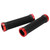 2pcs Bike Grips Rubber Anti Slip Bicycle Handlebar with Plastic Covers for 22mm Road Mountain Bicycle ReplacementRed