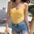 Women One Piece Swimsuit Female Backless Bikini Bodysuit for Swimming Hot Spring Beach Yellow M