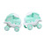 2Pcs Press and Roll Train Toy Plastic 360 Degree Press Stunt Flip Train for Boys Girls Gift Giving Green