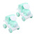 2Pcs Press and Roll Train Toy Plastic 360 Degree Press Stunt Flip Train for Boys Girls Gift Giving Green