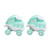 2Pcs Press and Roll Train Toy Plastic 360 Degree Press Stunt Flip Train for Boys Girls Gift Giving Green