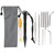 12Pcs/Set Black Aluminium Parachute Cord Needles Set Bracelets DIY Knitting Tool Kit