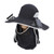 Wide Brim Solar Fan Hat Outdoor Fishing Sunscreen Quick Drying Solar USB Charging Black
