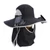 Wide Brim Solar Fan Hat Outdoor Fishing Sunscreen Quick Drying Solar USB Charging Black