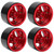 4pcs Beadlock Wheels Aluminum Alloy Five Spoke Lightweight Micro Crawler Wheels For Axial For SCX10 90046 RC CarRed, Black