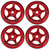 4pcs Beadlock Wheels Aluminum Alloy Five Spoke Lightweight Micro Crawler Wheels For Axial For SCX10 90046 RC CarRed, Black