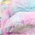 Rainbow Earmuffs for Women Kids Girls Gradient Ears Foldable Soft Plush Comfortable Earmuffs Winter Ear Warmers Christmas Gift