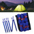 Tent Ropes Peg Buckles Reflective Ropes Set with Storage Bag for Outdoor Camping Blue