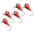 5 PCS Ice Fishing Jigs Kit Winter Fishing Perch Hooks Outdoor Ice Fishing Lures 4MM