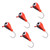 5 PCS Ice Fishing Jigs Kit Winter Fishing Perch Hooks Outdoor Ice Fishing Lures 4MM