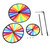Multicolor Rainbow Triple Wheel Windmill Pinwheel Whirligig Kids Toy Garden Party Outdoor Decor