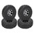 4PCS 1/10 Aluminium Alloy Remote Control Car Crawler Hub Tire Set for RC D90 F350 SCX10Black