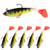 5PCS 18.5g 10cm Luminous Fishing Lures Soft Swimbaits with Paddle Tail 2 Hooks for Bass Trout Freshwater Saltwater