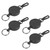 4pcs Telescopic Keychain AntiTheft Retractable Key Ring High Resilience Wire Rope Carabiner for Advertising Promotion Gift Giving Round Type