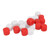 20 Pcs DIY Sticker Dice Blank Durable Plastic Dice Smoothed Surface Six Sided Dice with Rounded Corners White and Red