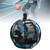 Round Basketball Bag Large Capacity Waterproof Oxford Cloth Outdoor Sports Basketball Bag with Elastic Mesh Pocket Camouflage Blue