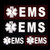 EMS Reflective Patches First Aid Paramedic Decorative Embroidered Badges Hook and Loop Fasteners Patches