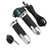 2PCS Electric Bicycle Throttle Handle Speed Control Throttle Grip with Green Digital Display Grain PatternSilver Handle Cover